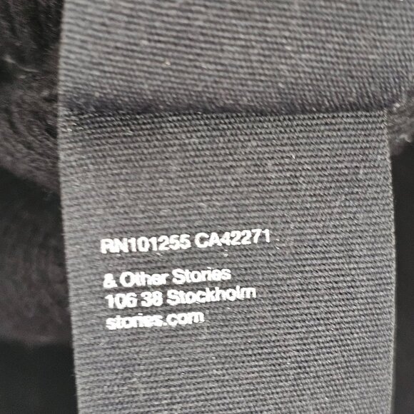 Womens Dark Academia Y2K Workwear Mockneck Sweater Top Black & Other Stories XS - Picture 11 of 11